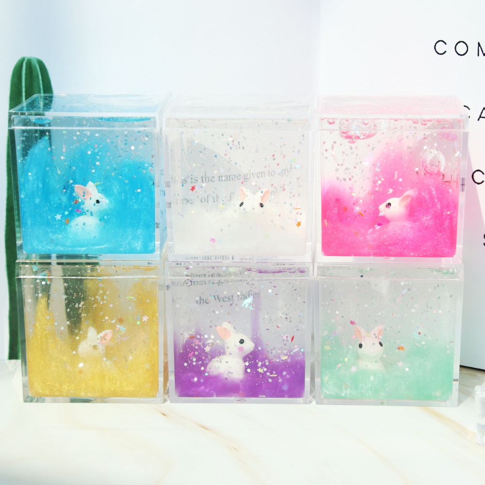 PNL Đồ Chơi Chất Nhờn Ma Quái Slime Pha Lê Hình Động Vật Thỏ Giúp Giảm Căng Thẳng