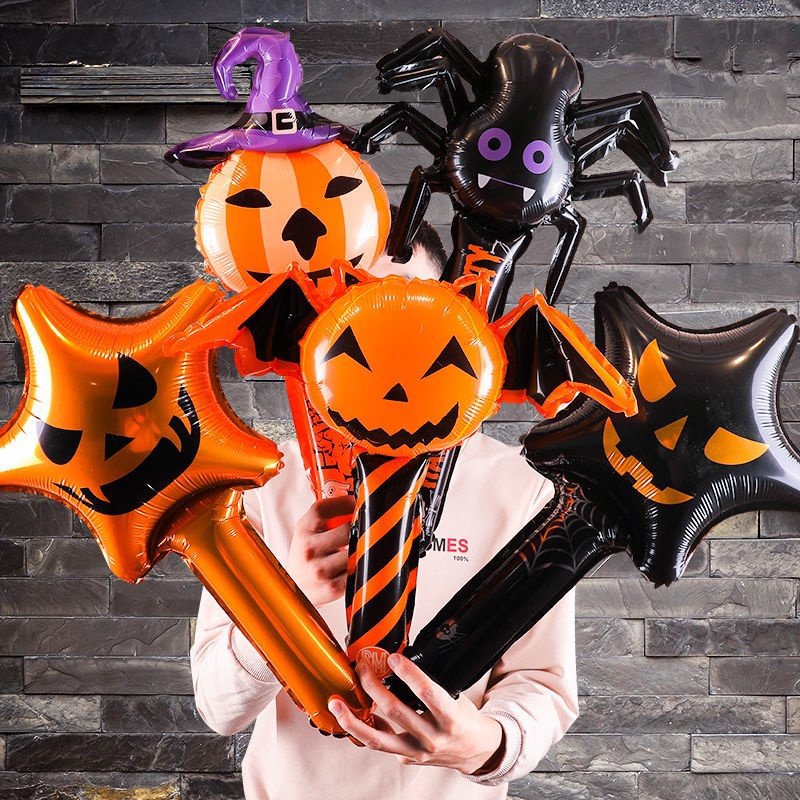 Bong Bóng Lá Nhôm Hình Ma Quỷ / Bí Ngô / Nhện Trang Trí Tiệc Halloween
