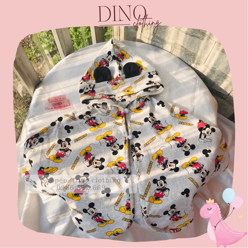 áo choàng chống nắng cho bé trai cotton dáng cánh dơi DINO