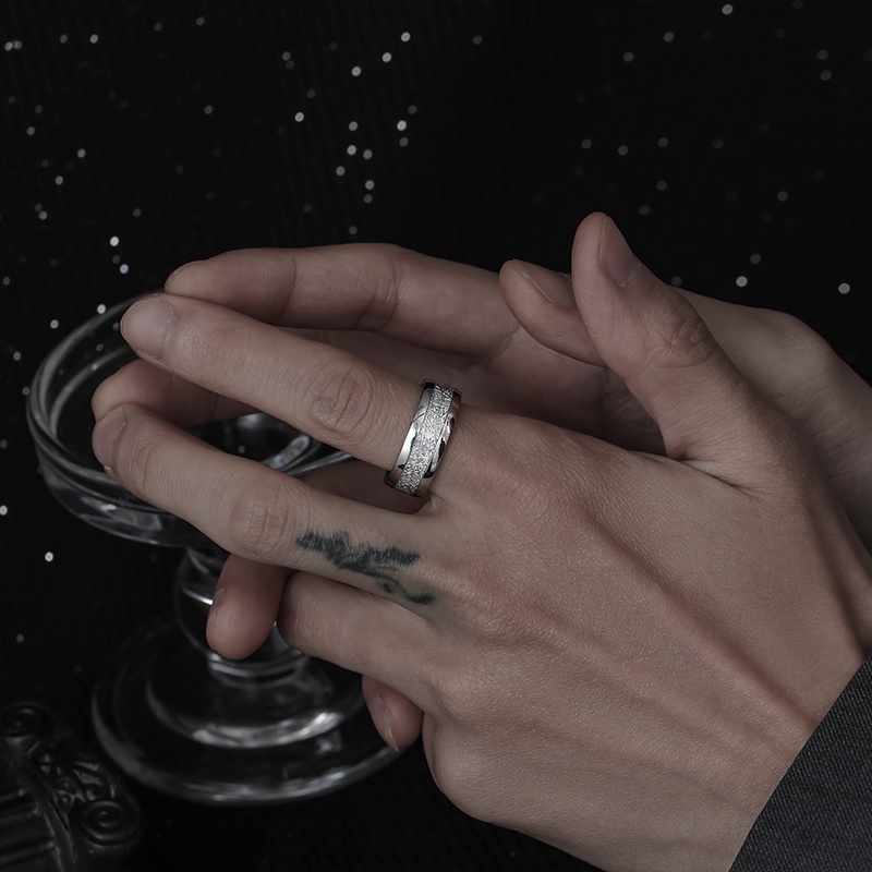 Nhẫn Thép Titan Phong Cách hip hop Thời Trang Chất Lượng Cao Cho Nam