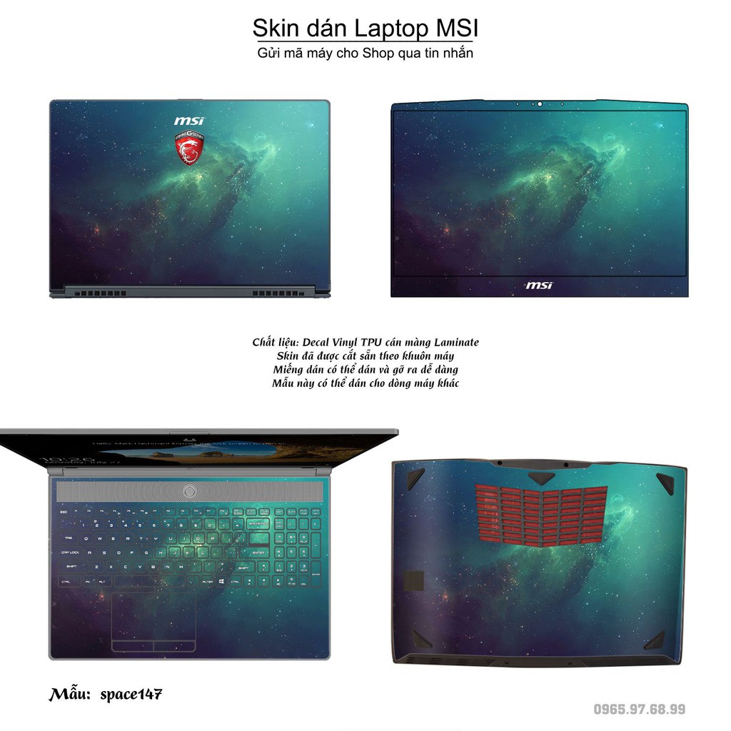 Skin dán Laptop MSI in hình không gian _nhiều mẫu 25 (inbox mã máy cho Shop)
