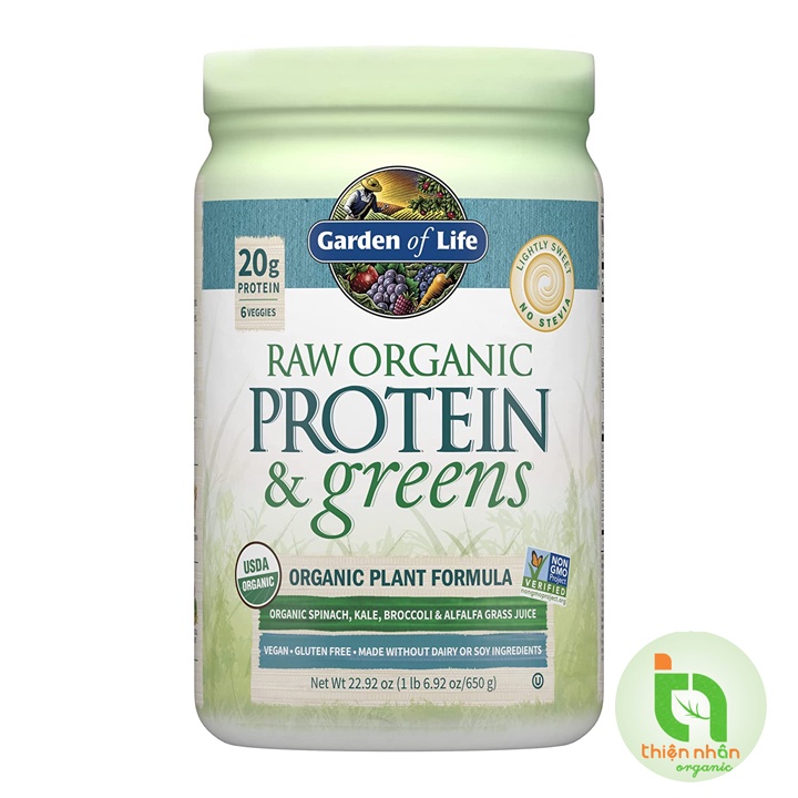 Bột Raw Organic Protein &amp; Greens Garden of Life