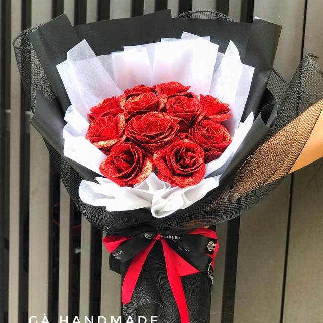 Bó 11 bông hoa sáp nhũ