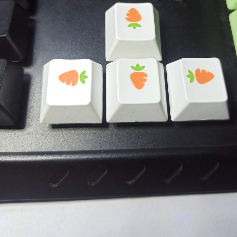 Set 4 Nắp Bọc Phím Bàn Phím Pbt Nhuộm Hình Cà Rốt / Mũi Tên / Mũi Tên Oem Cho Cherry Mx