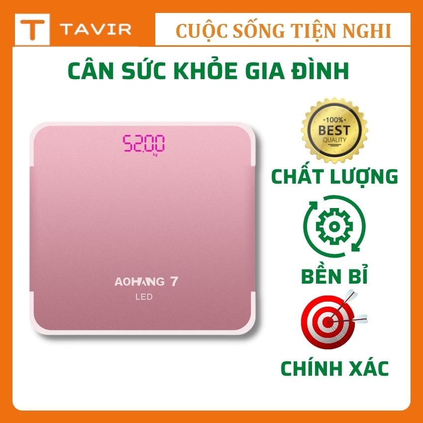 Cân sức khỏe điện tử gia đình pin sạc cổng USB chính xác bền bỉ mặt kính chịu lực chắc chắn tải trọng tối đa 180kg-Tavir
