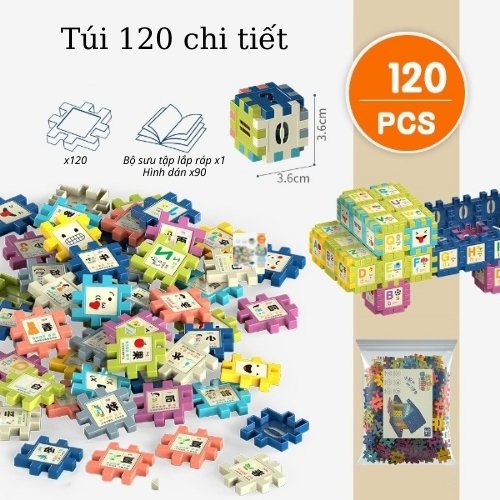 Đồ Chơi Xếp Hình Khối Nhiều Màu, Nhiều Số Cho Bé Sáng Tạo, Lắp Ráp Ngôi Nhà, Bàn Ghế, Phát Triển Tư Duy Đồ Chơi Trẻ Em