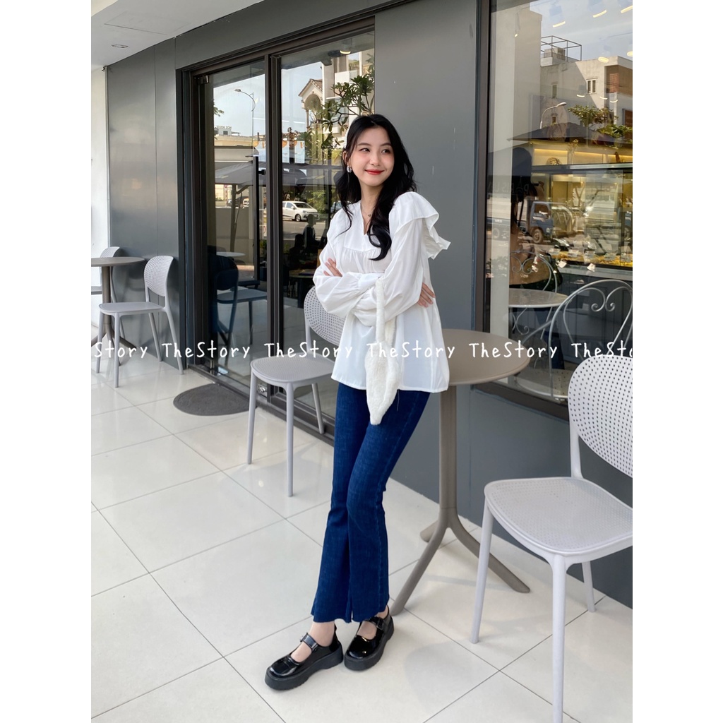 [STR] [ẢNH THẬT SHOP CHỤP] Áo bèo vai, cổ chữ V A2406