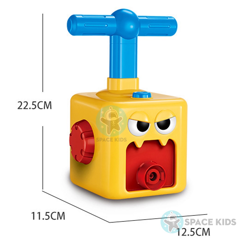 Đồ chơi cho bé bơm bóng bay ô tô chạy quán tính cho trẻ em vận động, tặng kèm bóng Space Kids