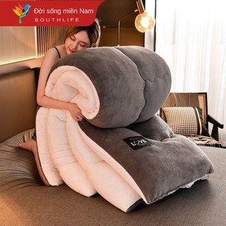 Dày cừu nhung mùa đông ấm chăn bông san hô nhung hai mặt nhung ký túc xá đơn đôi