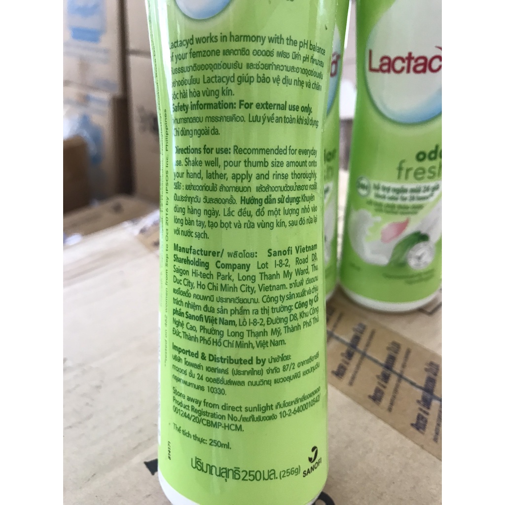 Combo Hai Chai Lactacyd Odor Fresh - Dung Dịch Vệ Sinh Phụ nữ Chai 250ML