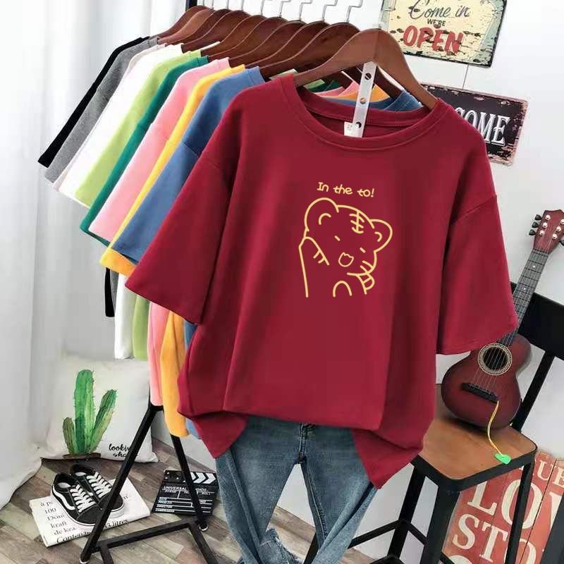 NRVP Áo thun tay ngắn cổ tròn họa tiết con hổ năm mới Trung Hoa thời trang mùa hè 2022 dành cho nữ