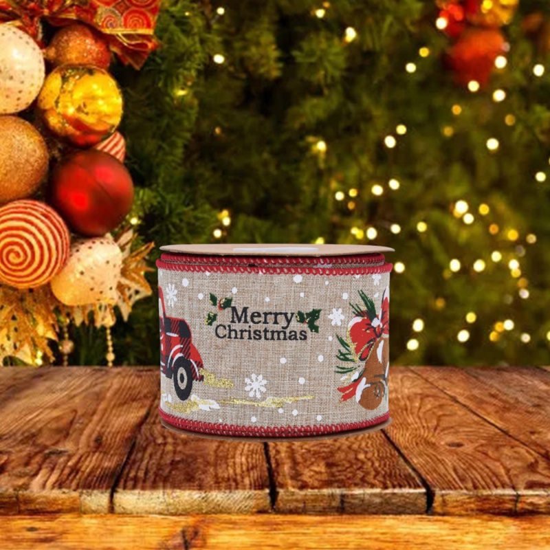 Cuộn Dây Ruy Băng Họa Tiết Cây Thông Noel Trang Trí Giáng Sinh