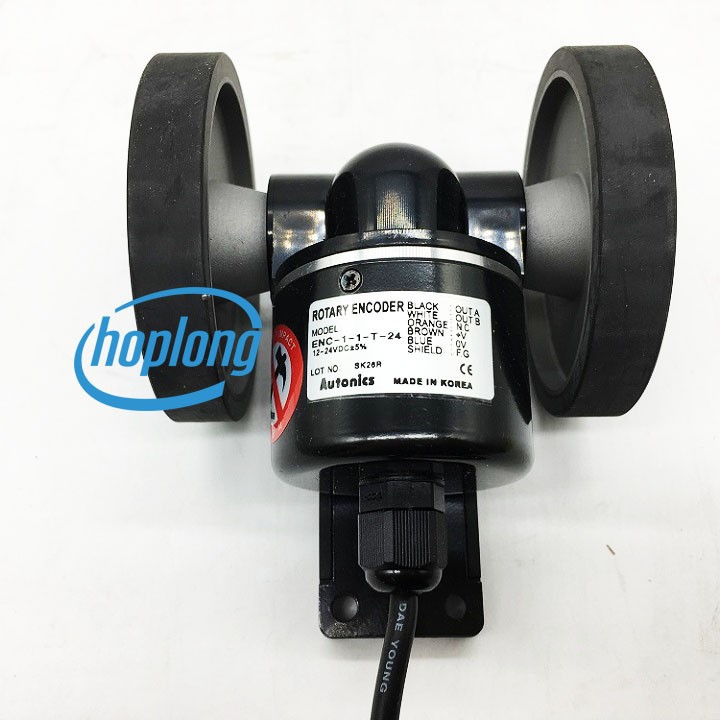 ENC-1-1-T-24 Bộ mã hóa vòng quay Autonics loại bánh xe nguồn 12-24VDC chu vi bánh 250mm 250 xung ngõ ra Totem pole