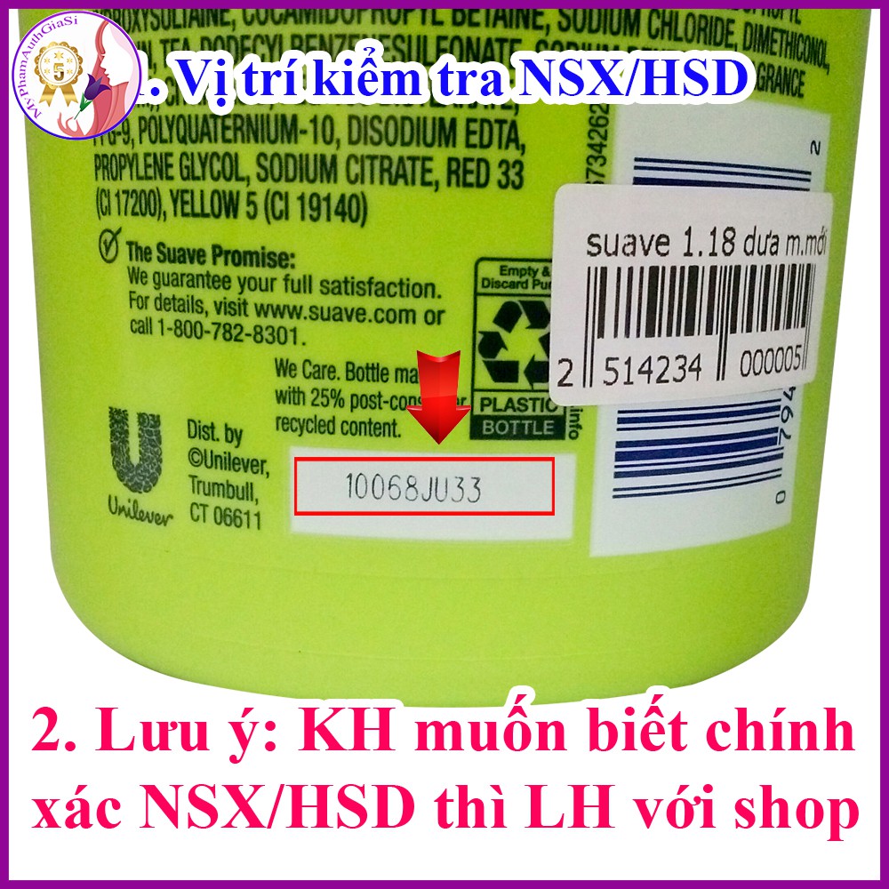 SỮA TẮM GỘI CHO BÉ 3 TRONG 1 SUAVE KIDS HƯƠNG DƯA HẤU 1,18L