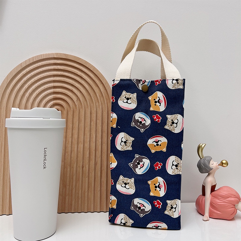 Túi Vải Canvas Giữ Nhiệt Đựng Cốc Nước / Trà Sữa Thiết Kế Đơn Giản Tiện Dụng Cho Nữ Túi đẹp Túi Tote Túi đeo Rẻ