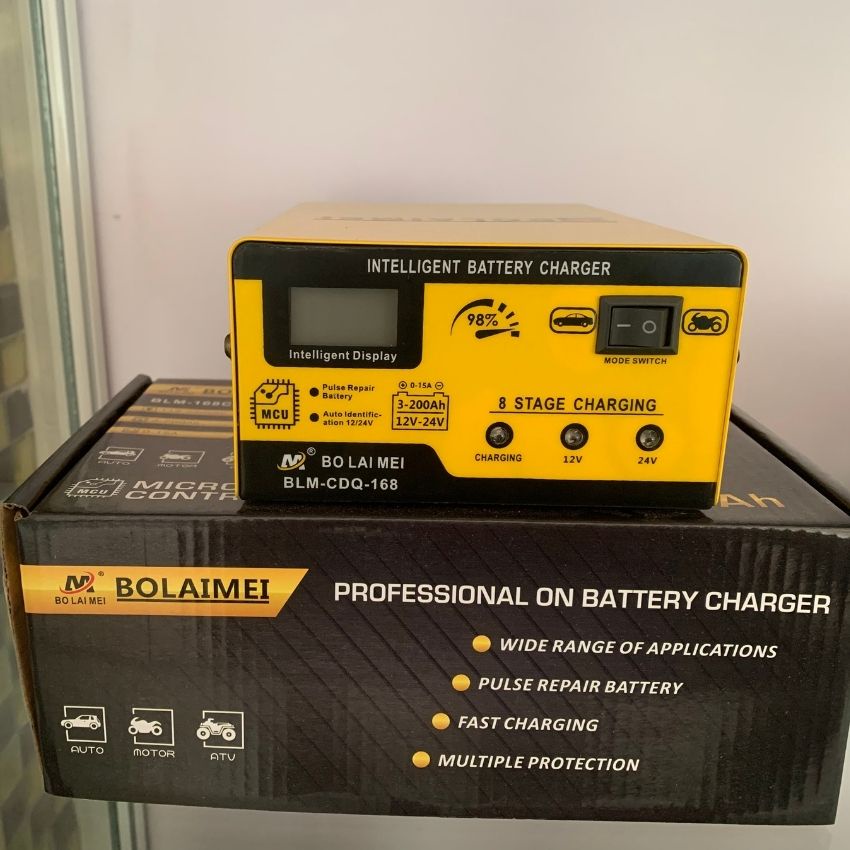 Bộ sạc bình ắc quy 12v 24v 15A, sạc bình ắc quy xe máy ô tô từ 3ah - 200ah hàng chính hãng Bolaimei