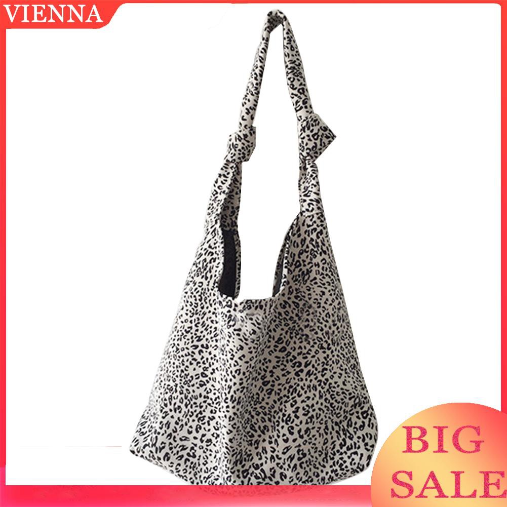 Túi tote cotton xách tay du lịch cỡ lớn hoa văn da beo thời trang nữ | BigBuy360 - bigbuy360.vn