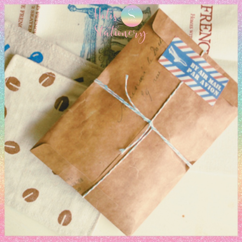 [HOTIS] Phong bì, bìa thư giấy kraft nâu cổ điển vintage 16x11cm EN001