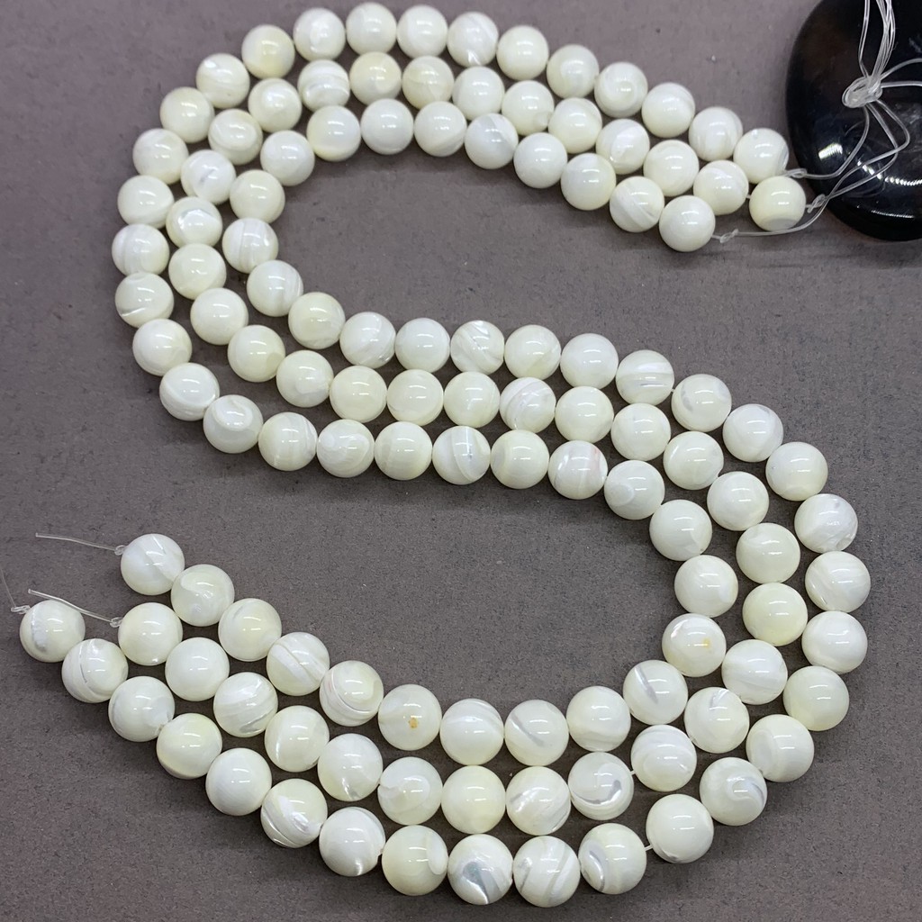 Chuỗi Hạt Ngọc Trai Vỏ Sò Trắng 4-12mm