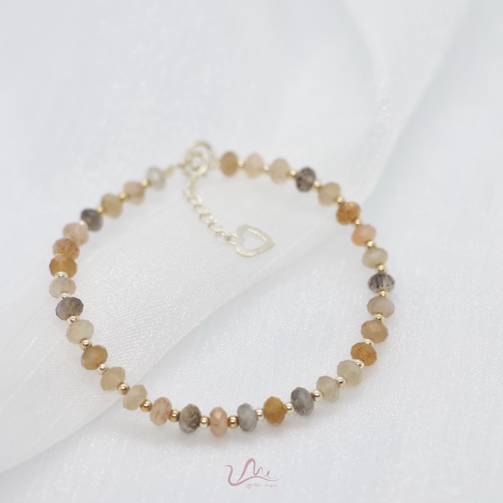 Vòng tay đá Mặt trời 5mm tự nhiên (Sunstone Bracelet Nature) thời trang phong thủy UME