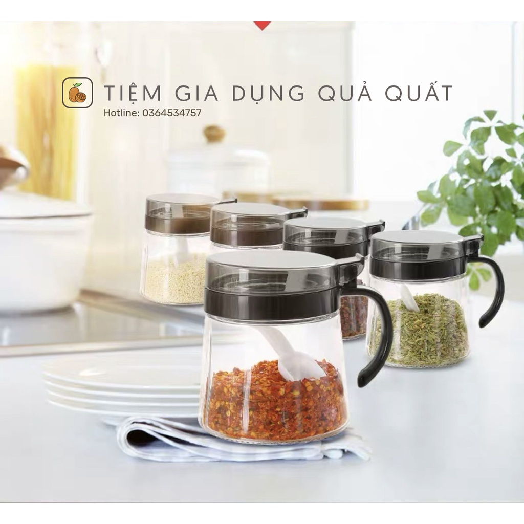 Hũ Đựng Gia Vị, Lọ, Hộp, Hũ Thủy Tinh Đựng Gia Vị 500 ml Chống Nước, Ẩm Mốc, Côn Trùng