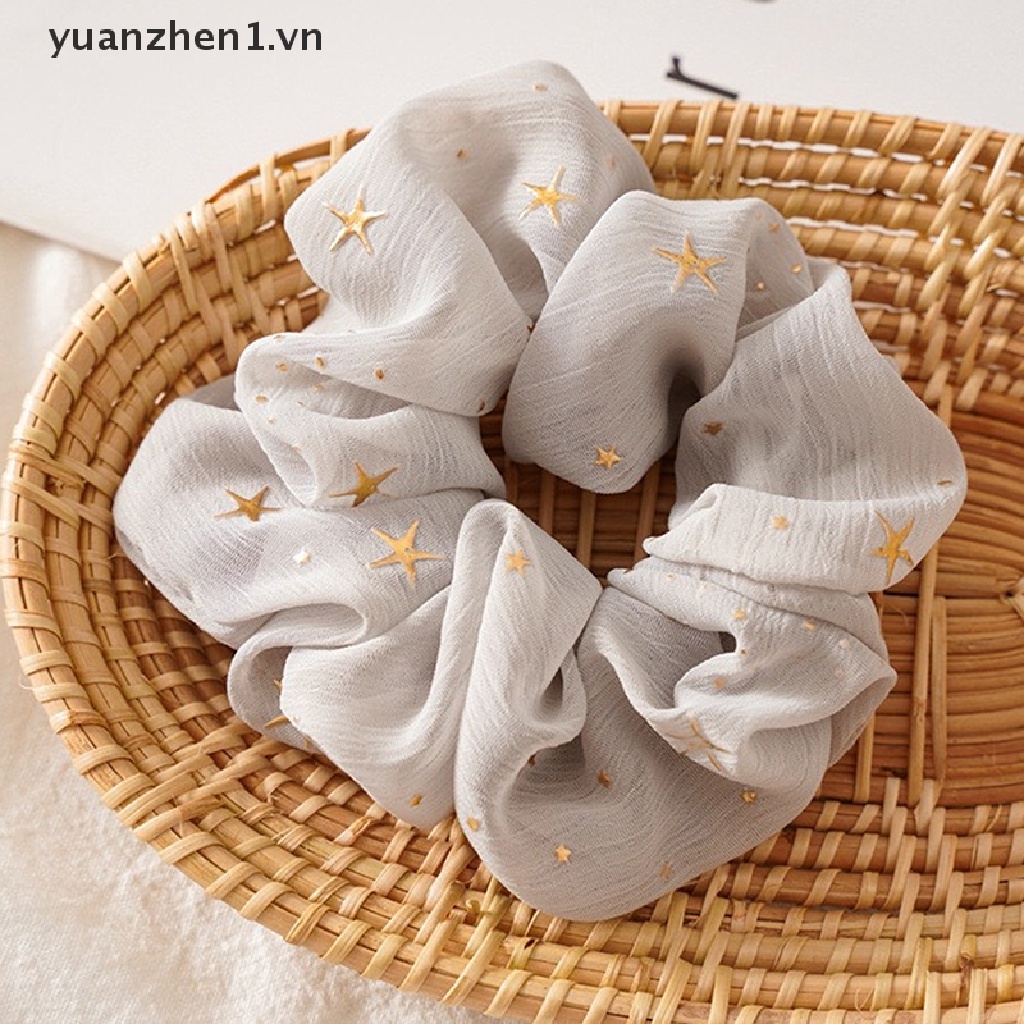 Dây Cột Tóc Cao Su Co Giãn In Họa Tiết Sáng Ngọt Ngào Cho Nữ Giá Đỡ