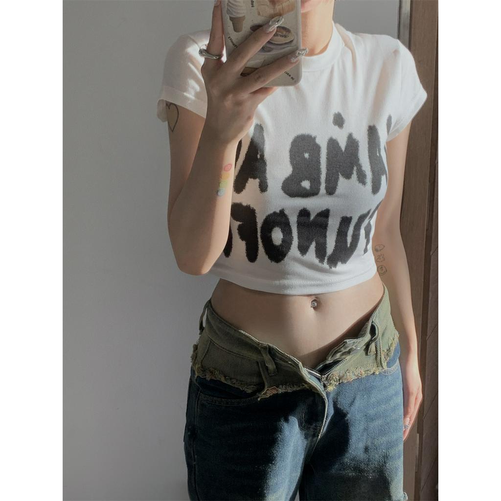 Áo Thun Ngắn Tay In Họa Tiết Thời Trang Cho Nữ