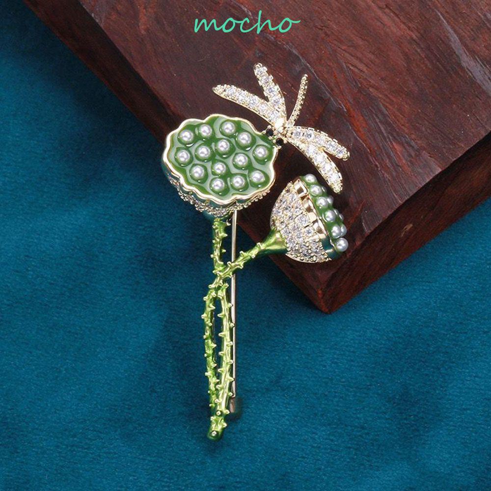 Ghim Cài Áo Hình Hoa Sen Đính Kim Cương Giả Tinh Tế Cho Nữ