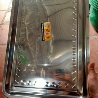 Khay inox chữ nhât 35_50 cm