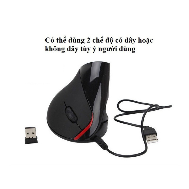 Chuột không dây Wireless vertical mouse chuột đứng cao cấp chống tê tay PKCB