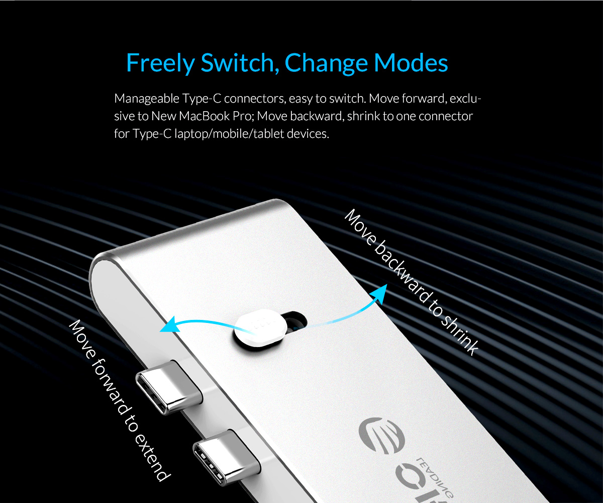 Thiết Bị Kết Nối Đa Cổng Orico XC-309 Chuyển Đổi USB C Sang USB 3.0 Hdmi TF/SD 60w Pd Thunderbolt 3 Cho Macbook Pro Air