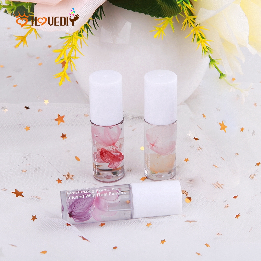 Tinh dầu dưỡng môi trong suốt phối hoa khô có con lăn tiện dụng trang điểm cho nữ | BigBuy360 - bigbuy360.vn