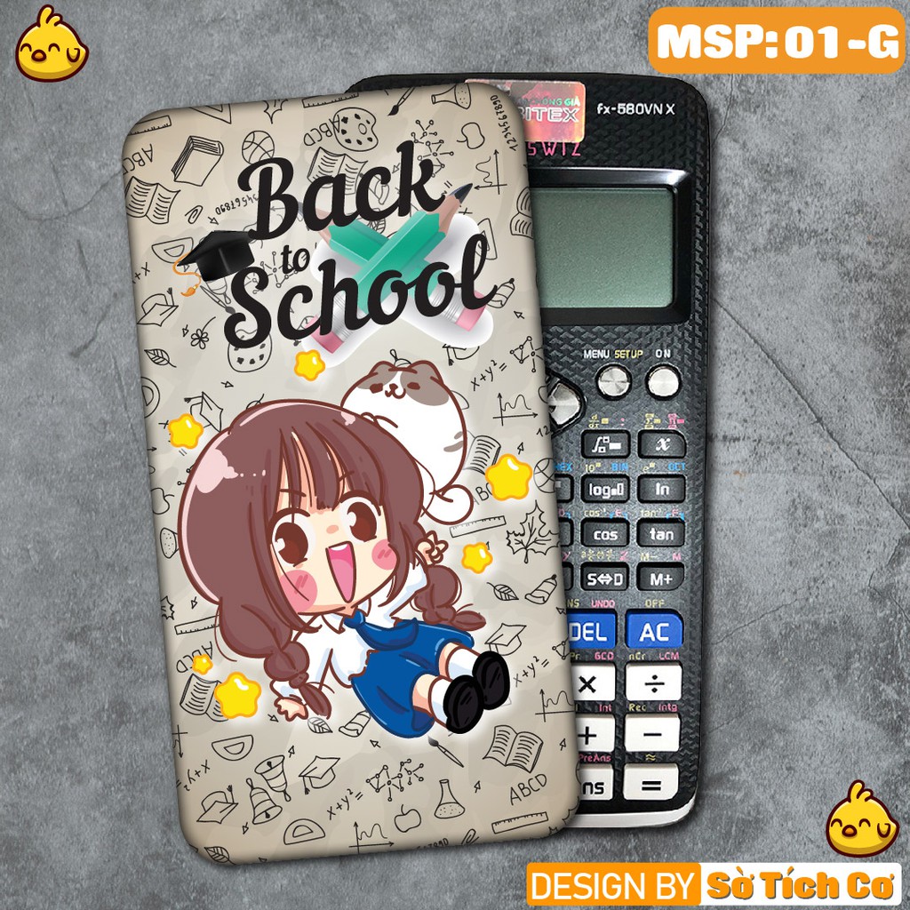 Miếng dán máy tính cầm tay fx-570, fx-580, fx880, Casio, Vinacal,... chủ đề Back to school MSP: 01