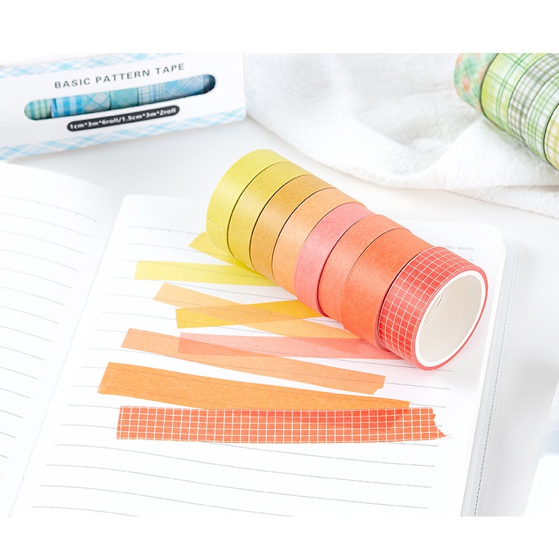 Bộ 8 cuộn Washi Tape theo chủ đề SA10-04 trang trí scrapbook, sổ tay planner,.. [ 065 ]