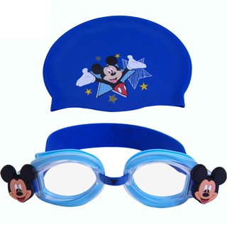 Bộ Nón Bơi Và Kiếng Bơi Mickey Disney DE4007-A - Xanh