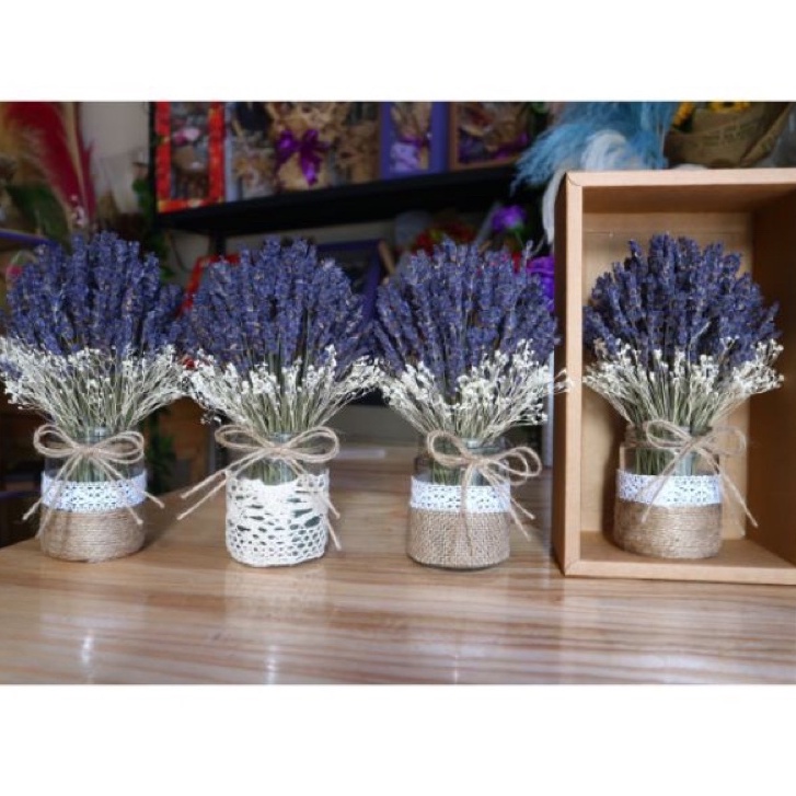 Bó 100 cành hoa Lavender khô thơm phòng, trang trí nhà cửa, nội thất