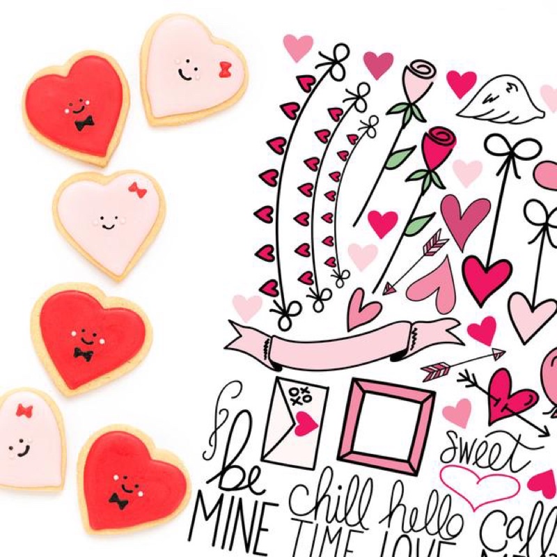 Sticker Valentine 30-60 cái ép lụa decal dán/ hình dán Valentine