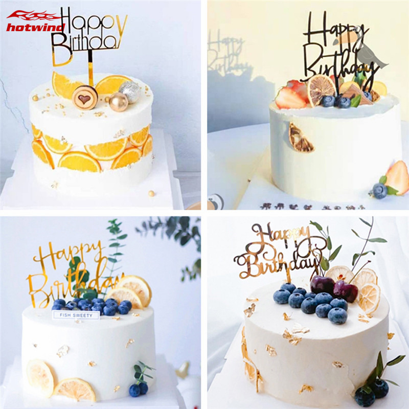 HW Chữ Happy Birthday Gắn Trang Trí Bánh Kem Độc Đáo