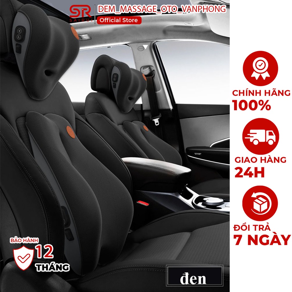 (Tổng Kho)Combo Gối Đệm Massage Ô Tô, Cao Su Non, 6 Chế Độ,  Dành Cho Ô Tô, Văn Phòng - Cổng Cắm USB - Bảo Hành 12 Tháng