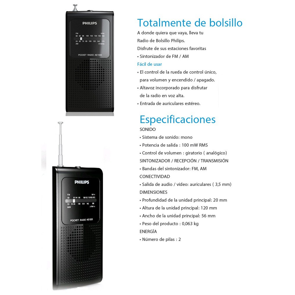 ĐÀI RADIO MINI BỎ TÚI PHILIPS AE1500