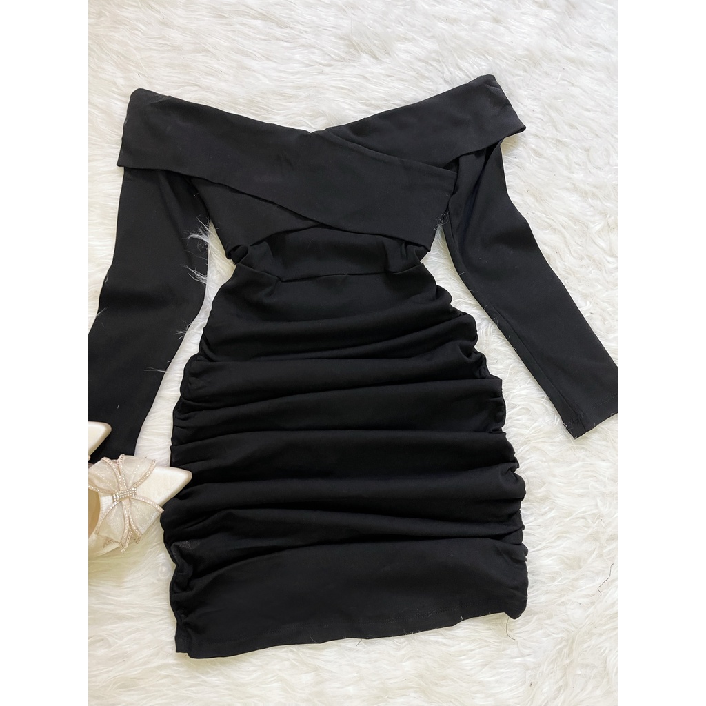 V107 Váy body đen tay dài sang chảnh  - MC phân phối chính thức