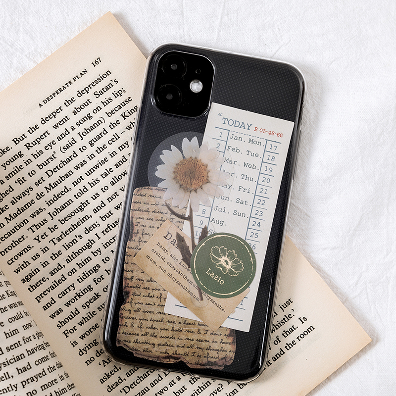 Set 15 Tấm Giấy Trang Trí Ốp Điện Thoại Phong Cách Vintage