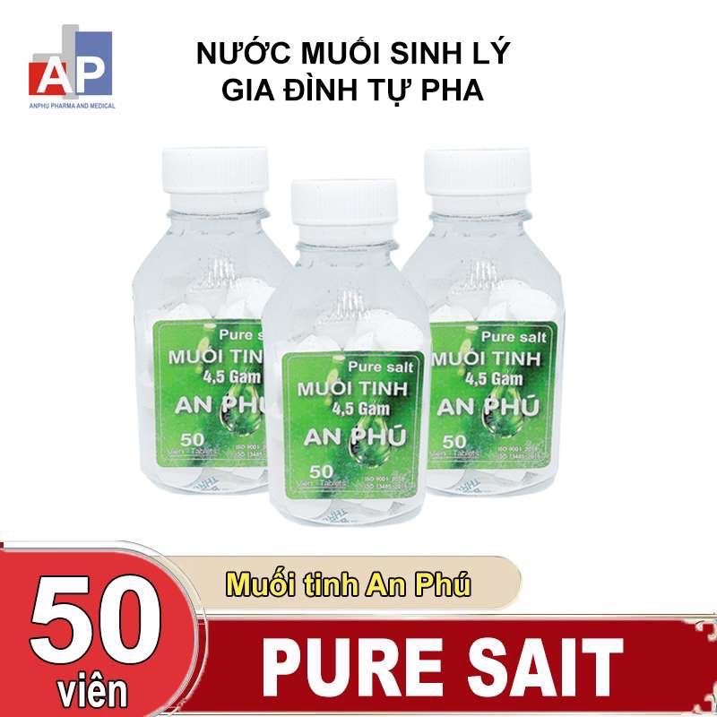 Muối Tinh An Phú( Lọ 50 Viên, 1 Viên Pha Thành 500ml Nước Muối Sinh Lý)