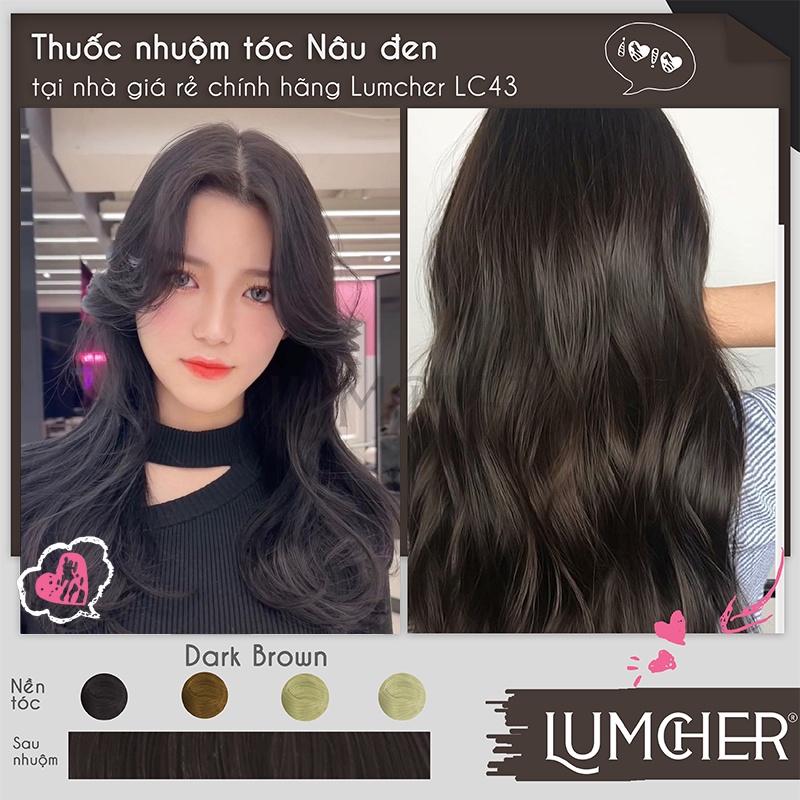 Thuốc nhuộm tóc Nâu Đen tại nhà giá rẻ chính hãng Lumcher LC43