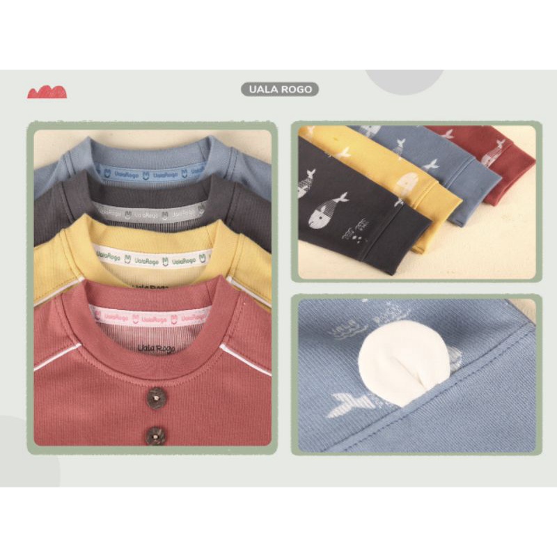 Bộ Baby Shark Nỉ Cotton Uala 3929 • 6-9M 9-12M 12-18M 18-24M 36M • Choding Home