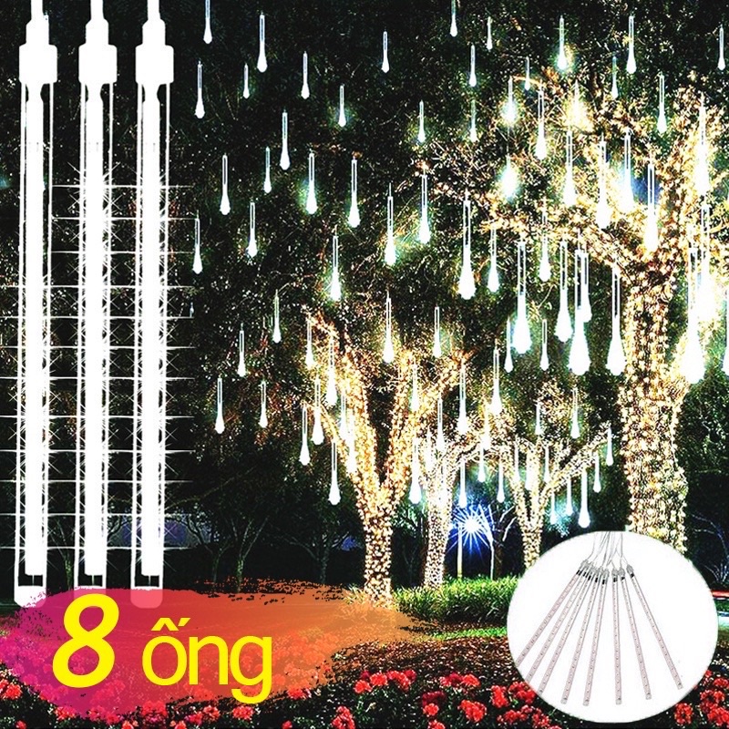 Đèn led Sao Băng Thả trang trí Cây Decor nhà cửa, đèn sao băng 8 Ống đom đóm Fairylight Light
