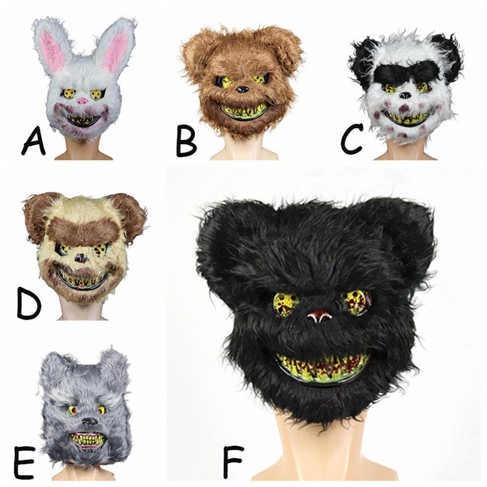 Mặt Nạ Bảo Vệ Nửa Mặt Hóa Trang Halloween Hình Thỏ Đẫm Máu