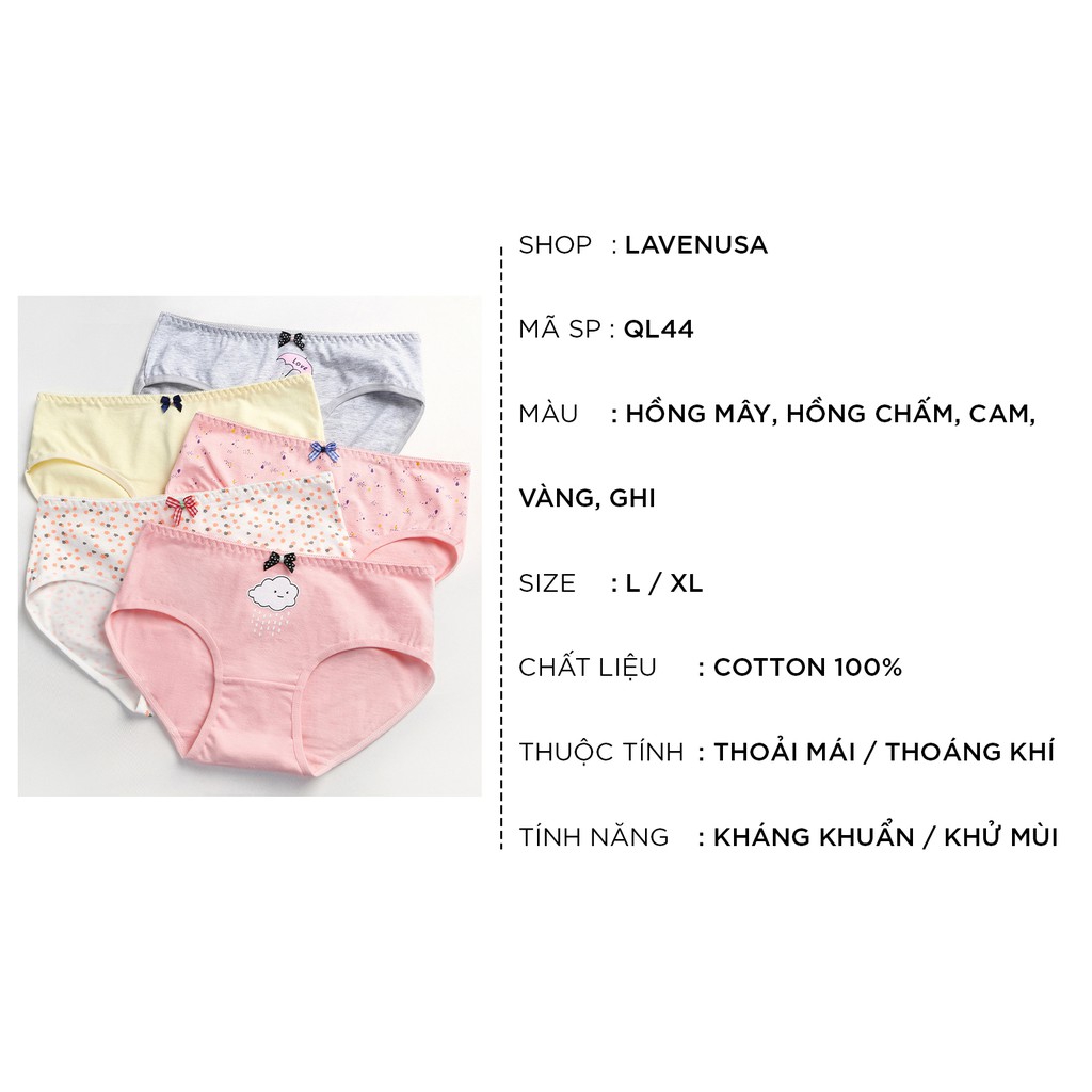 Quần lót nữ cotton cao cấp co giãn kháng khuẩn in hình đáng yêu dễ thương QL44 | BigBuy360 - bigbuy360.vn