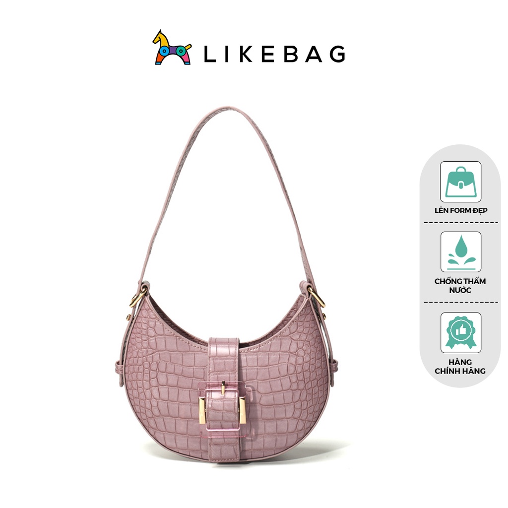 Túi xách nữ đeo vai LIKEBAG da cá sấu dáng thuyền thời trang 9909 - LIBAGI