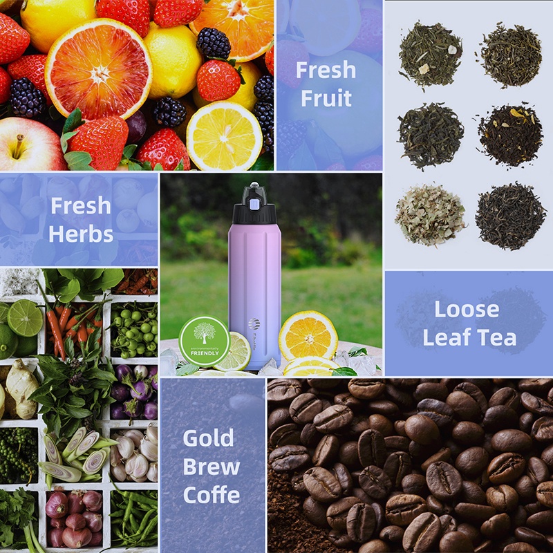 FJbottle Bình Giữ Nhiệt - Ly Giữ Nhiệt BOTTLE SPORT Gradient Pink inox 316 Giữ Lạnh Lên Đến 24h Dung Tích 600ml FJ002